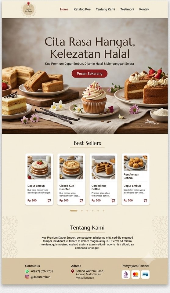 Contoh website Dapur Embun versi mobile